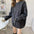 Fashion Women's Denim Sleeve Stitching Sweater Fake Two-Piece Knitted Top