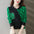 Women's Elegant Color Matching Printed Hooded Sweater