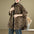 Women's Temperament Leopard Print Plush Mid-Length Coat