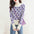 Fashion Colorblock Printing Long Sleeve Knitted Sweater