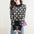 Fashion Colorblock Printing Long Sleeve Knitted Sweater