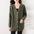 Fashion Women's Wear Mixed Color Stripe Knitted Cardigan Sweater Coat