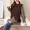 Fashion Fake Two Pieces Knitted Sweater Stitching Plaid Sweater