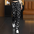 Chiffon Irregular Ink Polka Dot Printed Wide-Leg Pants