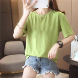 Customized Solid Color Cotton Short-Sleeved T-shirt