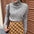 Simple Graceful Vertical Pattern Turtleneck Sweater