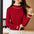 Women's Fashion Half Turtleneck Wooden Ear Contrast Color Knitwear