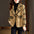 Women's Fashion Plaid Blazer Collar Coat