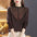 Women's Fashion Pearl Stitching Half Turtleneck Knitted Top