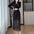 Women's Fashion Elegant Suit Collar Stitching Lace Sheath Dress