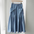 Pleated Long Large Hem Denim Skirt