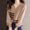 Elegant Horizontal Knitted V-neck Top