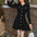 Elegant Knitted Pocket Long Sleeve Pleated Dress