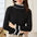 Women's Fashion Half Turtleneck Wooden Ear Contrast Color Knitwear