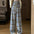 Women's Casual Woolen Plaid Straight Wide-Leg Pants