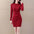 Elegant Bodycon Cross Belt Hip Knitwear Dress Sweater