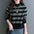 Fashion Mock-Neck Stripes Sweater