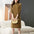 Women's Elegant Mock Neck Sweater Knitted Dress