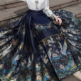 One-Piece Pleated Puffy Printing Horse-Face Skirt