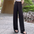 Straight High Waist Narrow Wide-Leg Pants