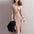 Temperament Half High Collar Belt Knitted Dress