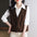 Women's Fashion Knitted Embroidered Color Button Sweater Vest