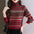 Fashion Temperament High Collar Striped Jacquard Knitted Wool Base Shirt