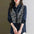 Women's Fashionable Letter Plaid Fake Two-Piece Knitted Shirt