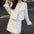 Fashion Plush Stitching Short Coat Skirt Suit