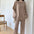 Women's Elegant Knitted Long-Sleeved Wide-Leg Pants Suit