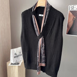 Fashion Women's Scarf Knitted Vest Sweater