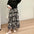 Women's Fashion Knitted Sweater Stitching Printing Large Swing Maxi Dress