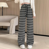 Casual Stretch Geometric Trousers