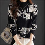 Elegant Half Turtleneck Knitted Bottoming Shirt