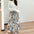 Women's Fashion Knitted Sweater Stitching Printing Large Swing Maxi Dress