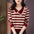 Fashion Striped Lapel Color Matching Sweater