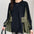 Women's Fashion Pleated Pocket Stitching Long-Sleeved Sweater