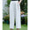 Casual Embroidered Cotton Linen Tassel Trousers Wide Leg Pants