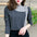 Fashion Stitching Half Turtleneck Buttoned Bottoming Shirt T-shirt