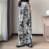 Ink Tie-Dyed High Waist Wide Leg Pants