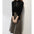 Women's Elegant Semi-High Collar Stitching Plaid Drawstring Knitted Dress