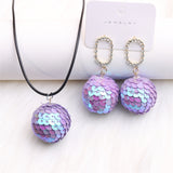 Simple Retro Color Sequins Ball Earrings