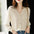 Commuter Knitted Button Chiffon Blouse