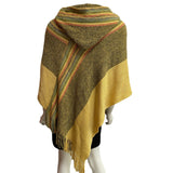 Irregular Colored Silk Hooded Shawl