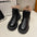 Fur Trim Fleece Lining Platform Booties