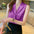 Elegant Pleated Cross V-neck Sleeveless Satin Shirt