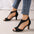 Simple Back Zipper Bag Heel Peep Toe Shoes