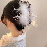Feather Flower Grabber Clip Headdress