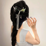 Elegant Feather Rhinestone Tassel Hairpin Hair Accessories