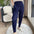 Women's Casual Pleated High Waist Cropped Harem Pants